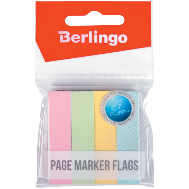 Клейкие закладки бумажные Berlingo 4 цвета пастель по 100л 12x50мм 12 уп