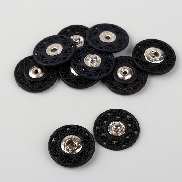 Кнопки пришивные Арт Узор декоративные, d = 25 мм, 5 шт, цвет чёрный, 2шт.
