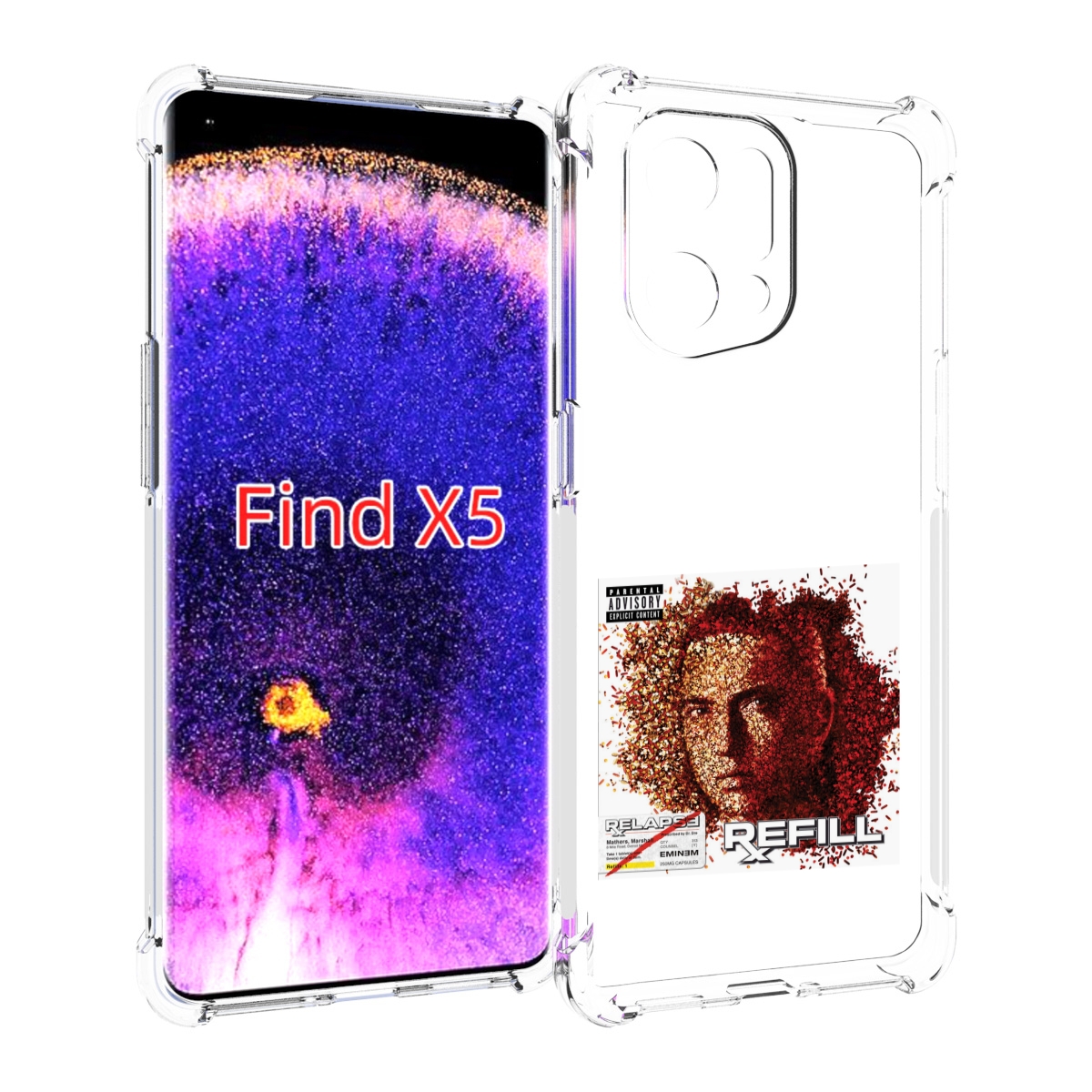 

Чехол MyPads Eminem RELAPSE, REFILL для Oppo Find X5, Прозрачный, Tocco