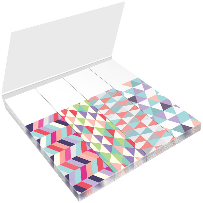 Клейкие закладки бумажные Berlingo Ultra Sticky Geometry 4х25л 18x70мм в книжке 12 уп