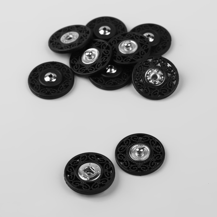 Кнопки Арт Узор пришивные декоративные, d = 21 мм, 5 шт, цвет чёрный, 3уп