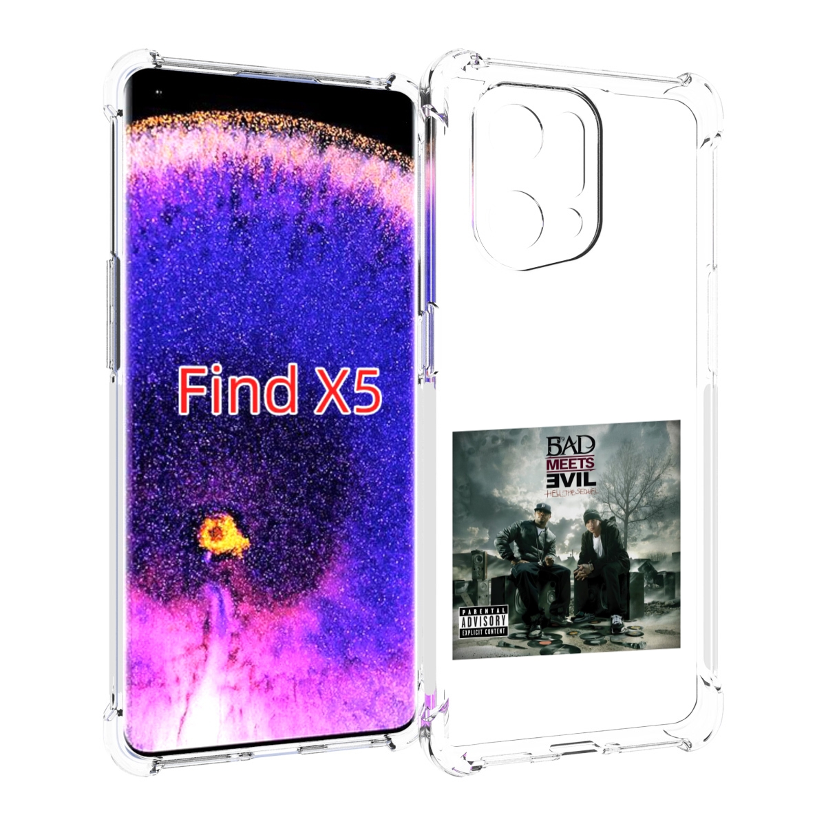 

Чехол MyPads Eminem BAD MEETS EVIL – HELL THE SEQUEL для Oppo Find X5, Прозрачный, Tocco