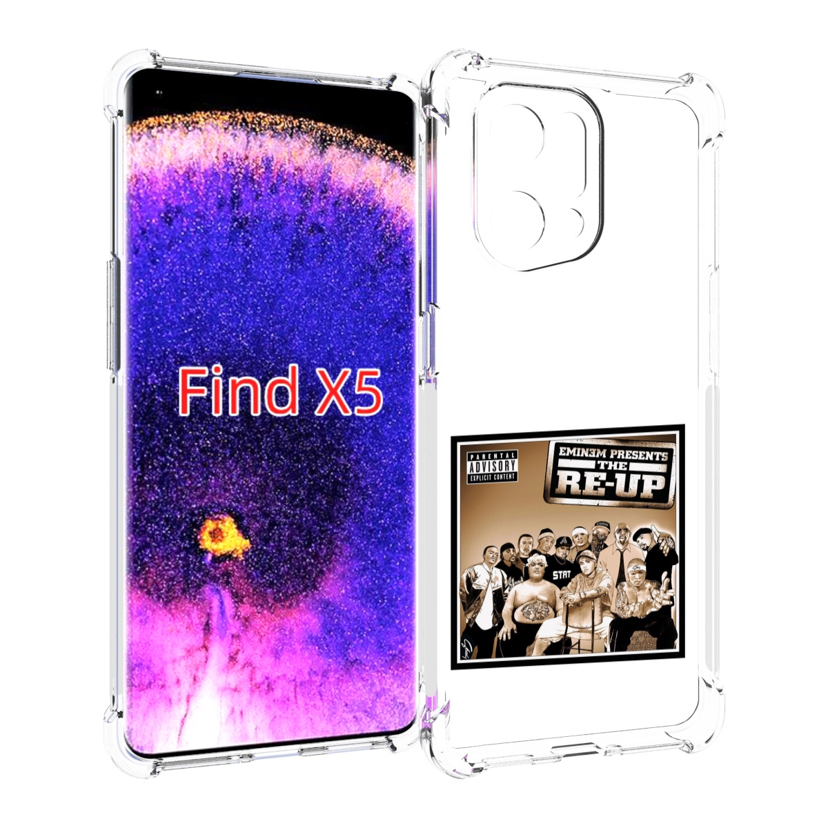 

Чехол MyPads EMINEM PRESENTS, THE RE-UP для Oppo Find X5, Прозрачный, Tocco