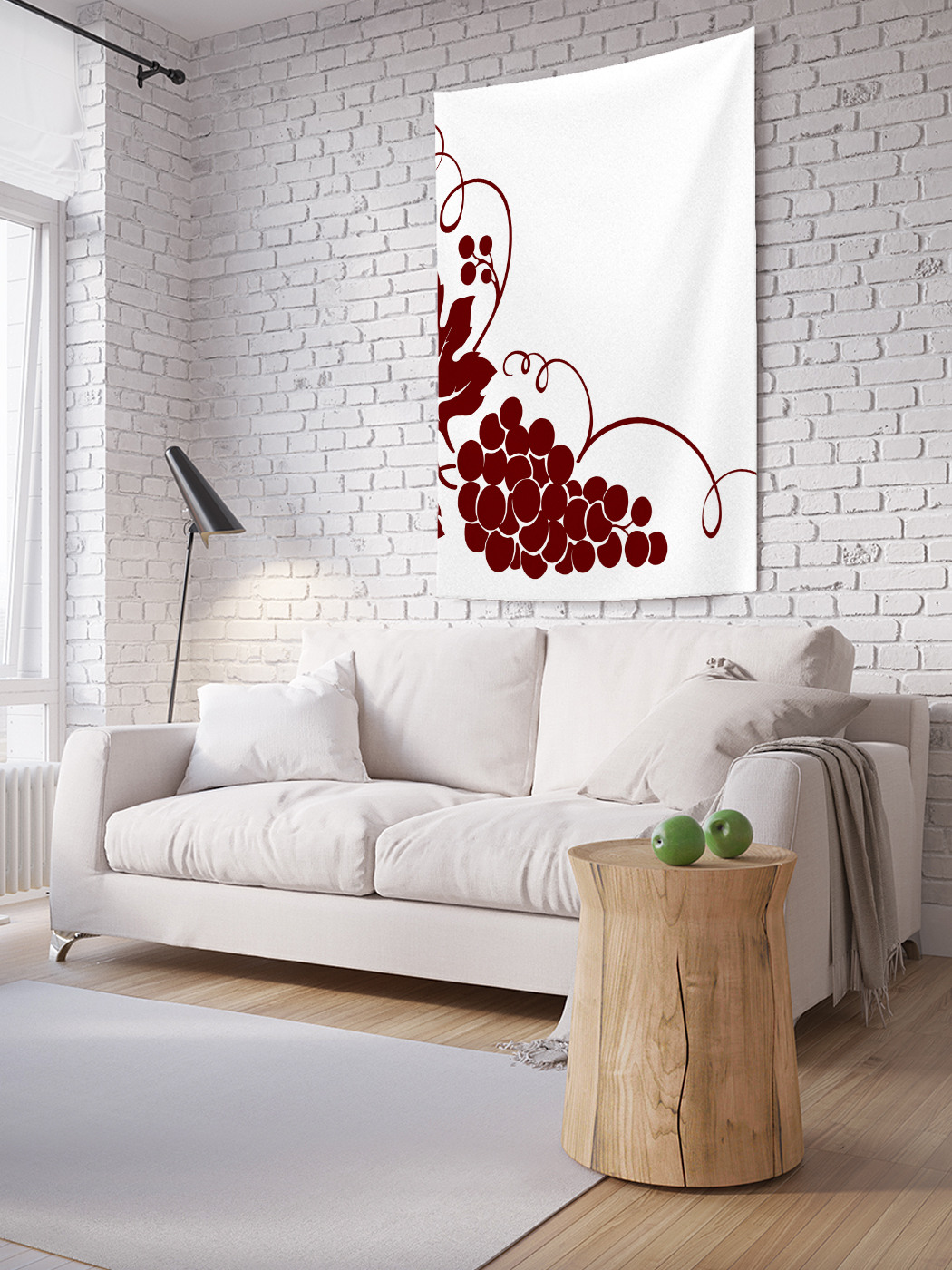 фото Вертикальное фотопанно на стену joyarty "виноградный угол", 100x150 см
