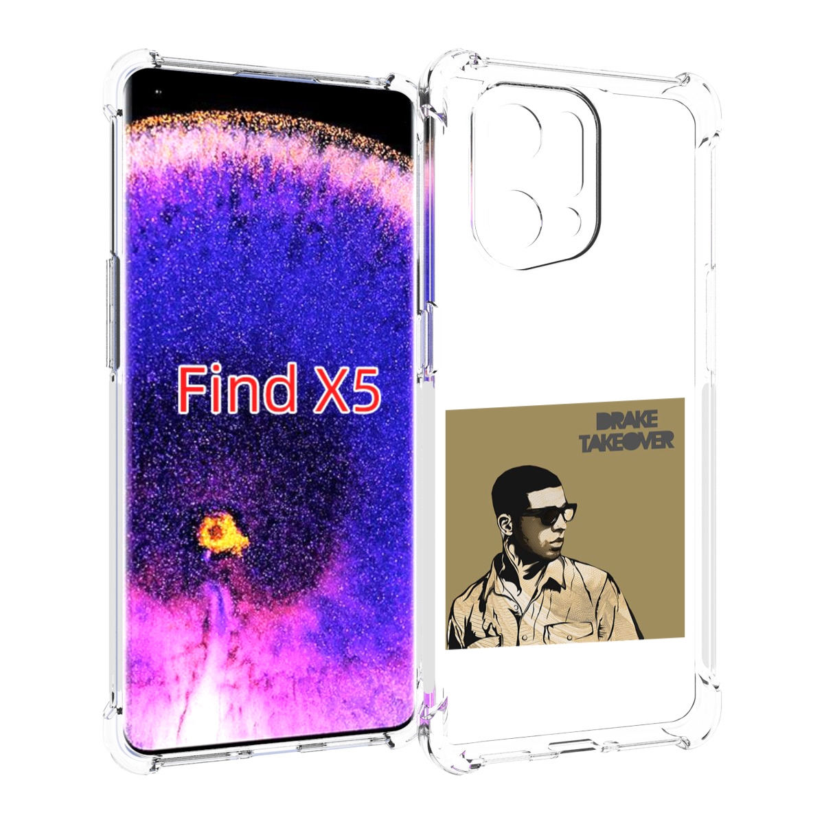 

Чехол MyPads Drake - Takeover для Oppo Find X5, Прозрачный, Tocco