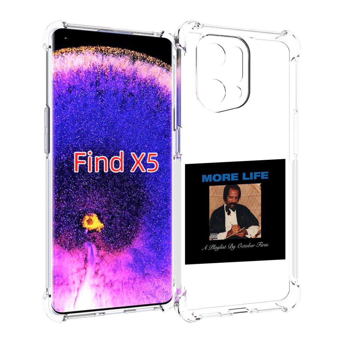 

Чехол MyPads Drake - More Life для Oppo Find X5, Прозрачный, Tocco