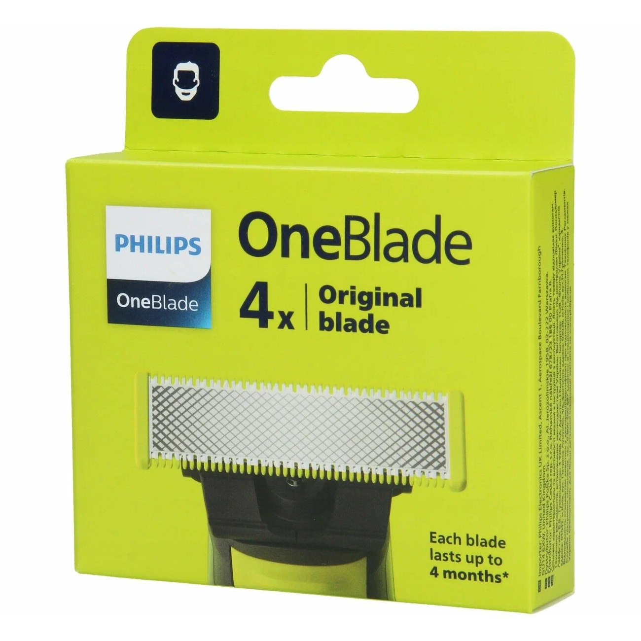 Cменное лезвие Philips QP240/50 OneBlade 4 шт philips запасные головки для электробритвы oneblade replacement blade 1 pack