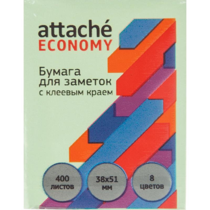 

Стикеры (самоклеящийся блок) Attache Economy, 38x51мм, 8 цветов, 6 блоков по 400 листов, Разноцветный