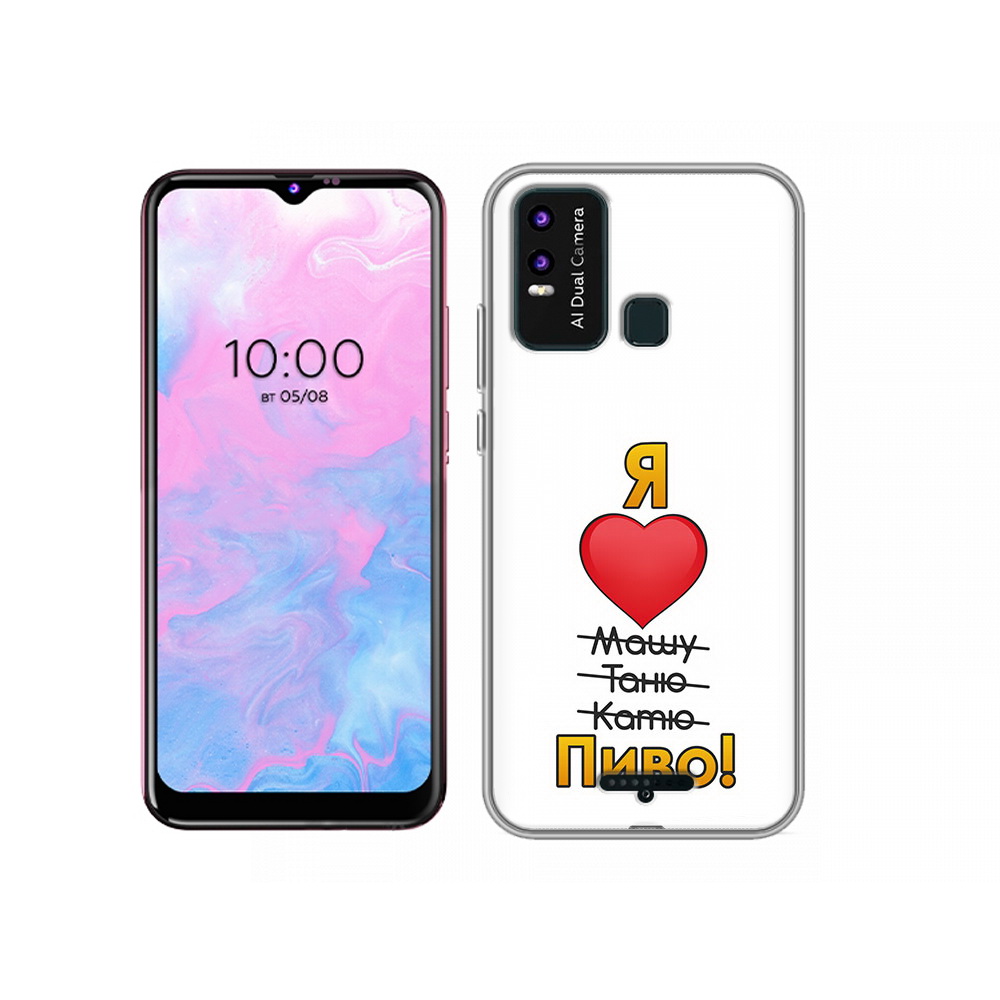 

Чехол MyPads Tocco для BQ 6630L Я люблю машу таню катю пиво, Прозрачный, Tocco