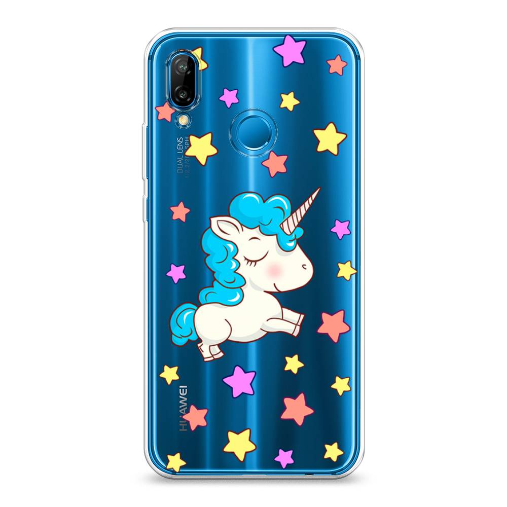 

Чехол Awog на Huawei Nova 3E "Звездный единорог", Белый;голубой;розовый, 65650-2