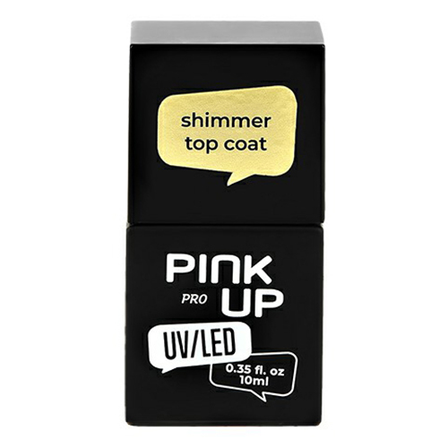 Верхнее покрытие для ногтей Pink Up Pro UV-LED с шиммером 10 мл