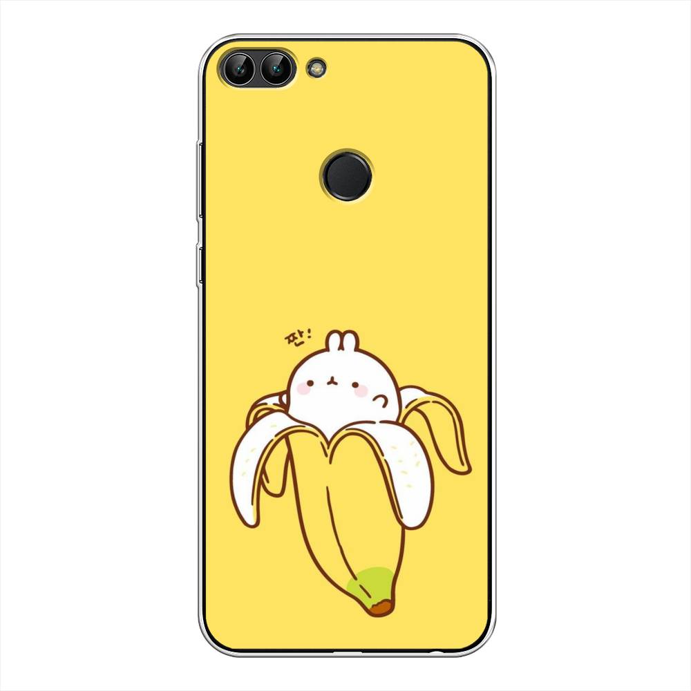 

Чехол Awog на Huawei Y9 2018 "Зайчик-бананчик", Желтый;белый, 64950-2