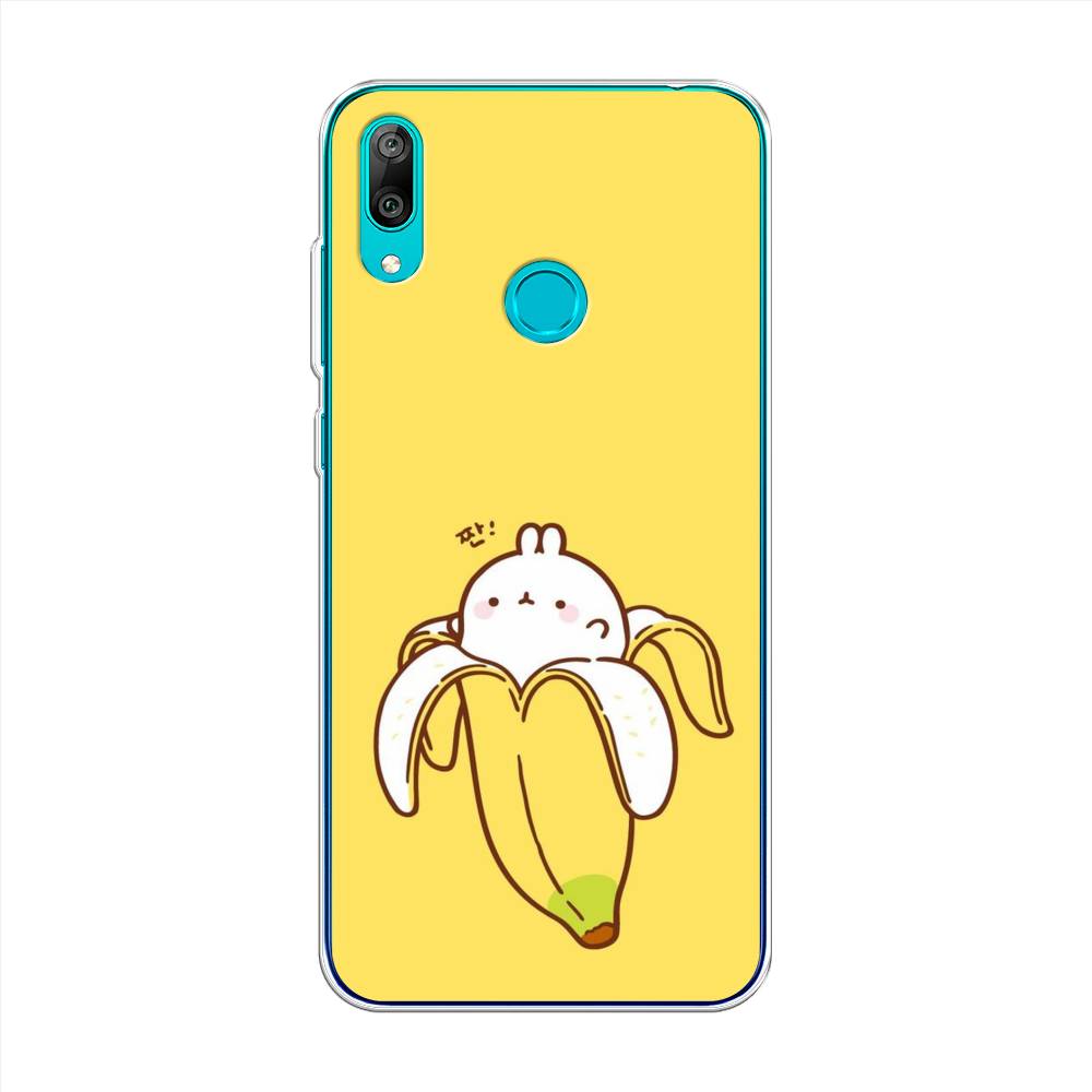 

Чехол Awog на Huawei Y7 2019 "Зайчик-бананчик", Желтый;белый, 68450-2