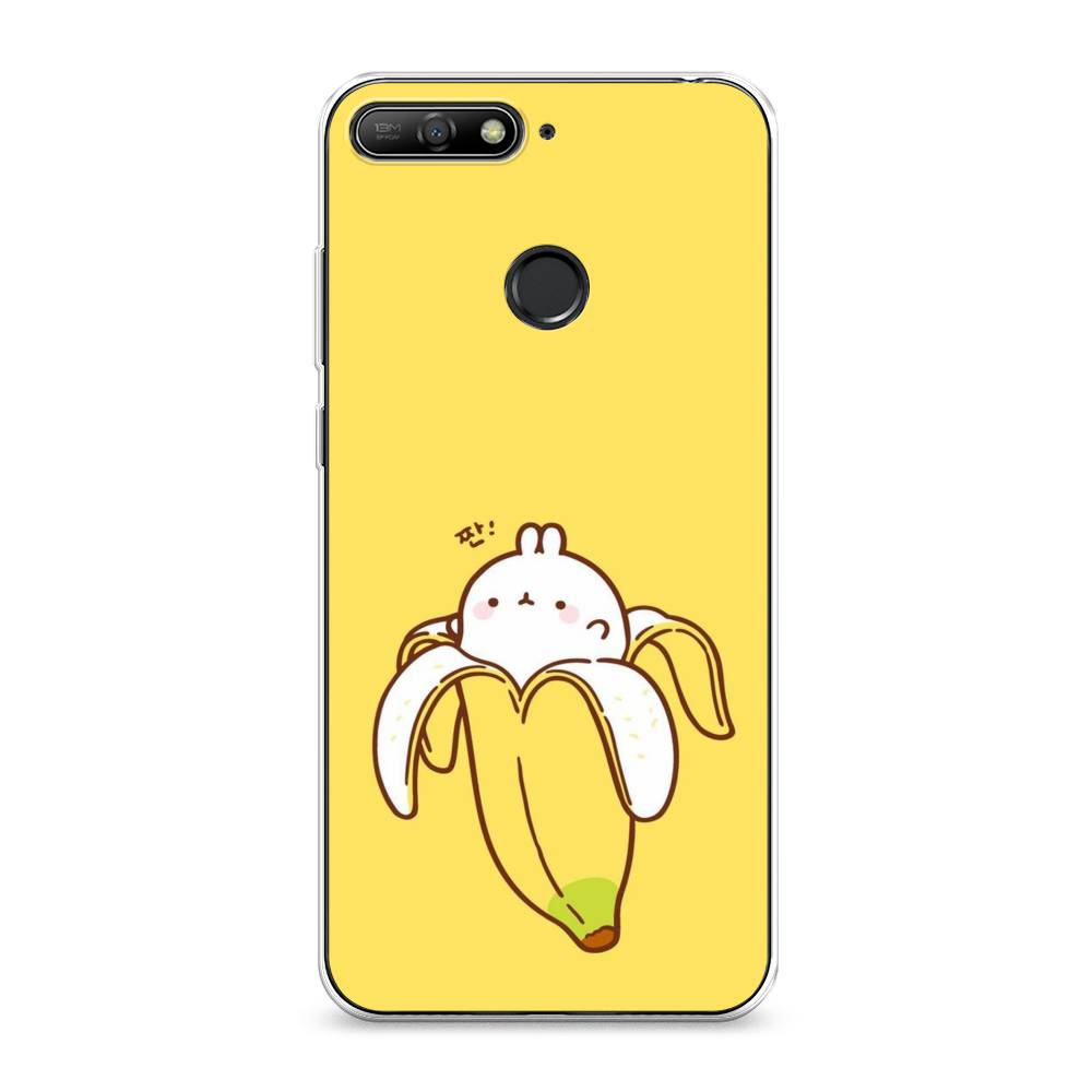 

Чехол Awog на Huawei Y6 Prime 2018 "Зайчик-бананчик", Желтый;белый, 65750-2