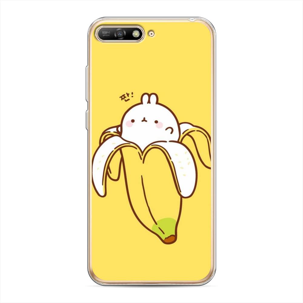 

Чехол Awog на Huawei Y6 2018 "Зайчик-бананчик", Желтый;белый, 67850-2