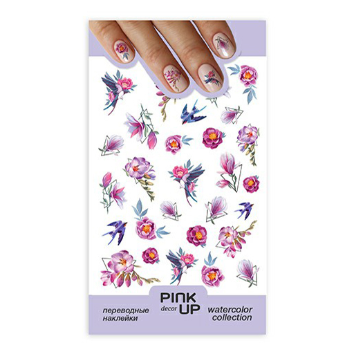 

Наклейки для ногтей Pink Up Decor Watercolor 627, Разноцветный