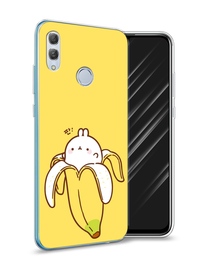 

Чехол Awog на Huawei P Smart 2019 "Зайчик-бананчик", Желтый;белый, 67250-2