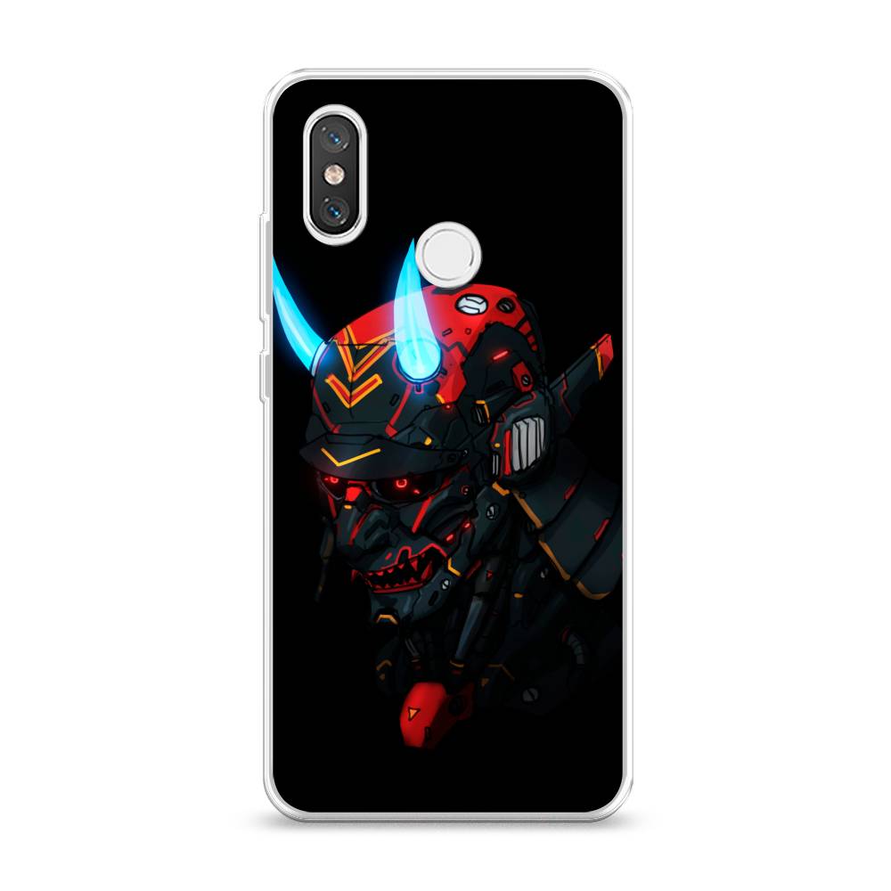 

Чехол Awog на Xiaomi Mi 8 "Неоновый самурай", Разноцветный, 33550-6