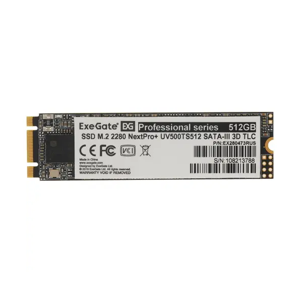 

SSD накопитель ExeGate M.2 2280 512 ГБ (945638)