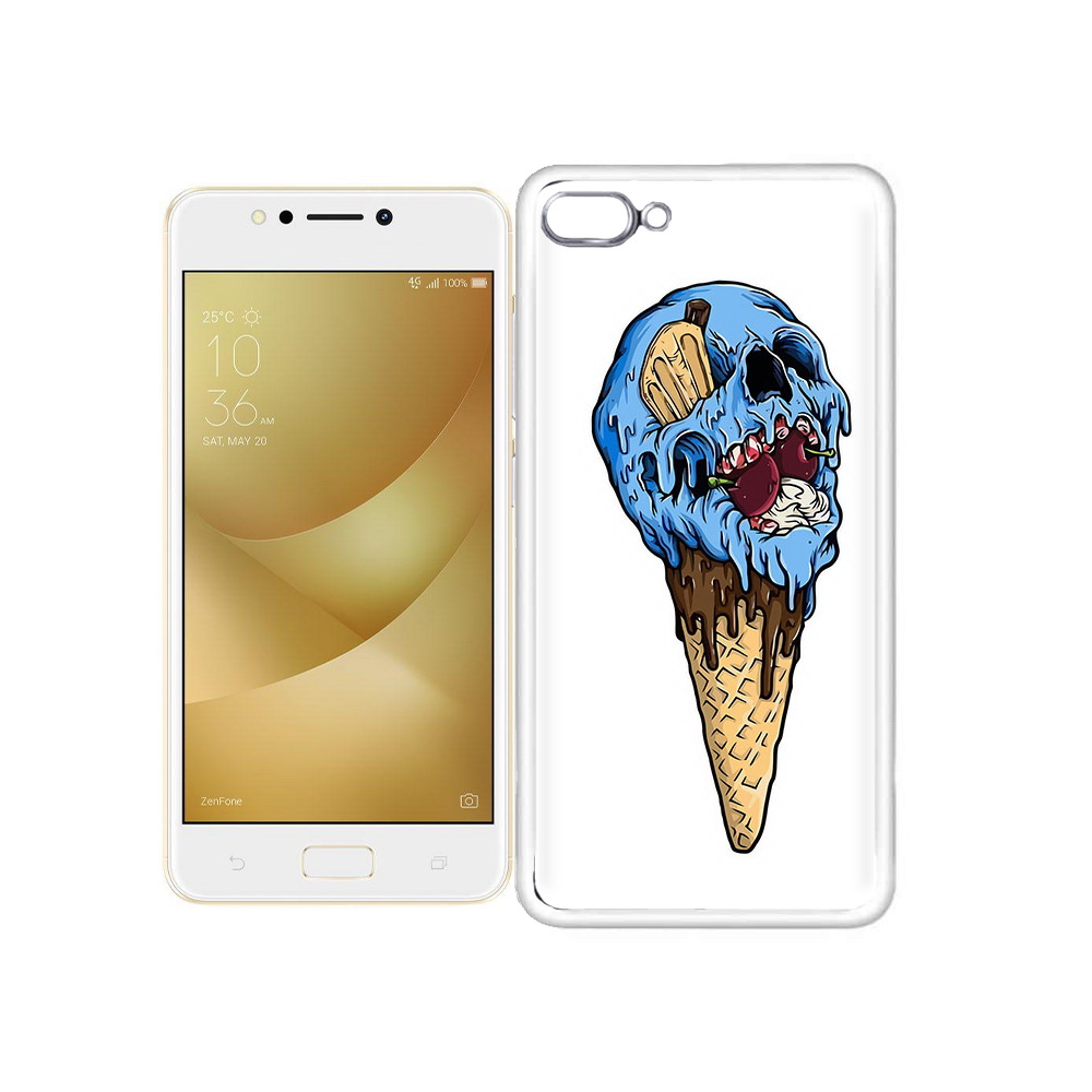 

Чехол MyPads Tocco для Asus ZenFone 4 Max мороженное череп, Прозрачный, Tocco