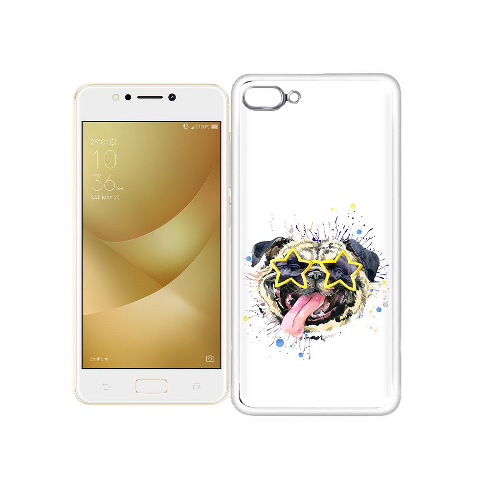 

Чехол MyPads Tocco для Asus ZenFone 4 Max мопс боксер, Прозрачный, Tocco