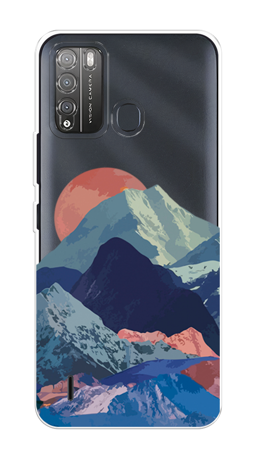 

Чехол на Itel Vision 1 Pro "Закат в снежных горах", Красный;серый;голубой, 3200350-2