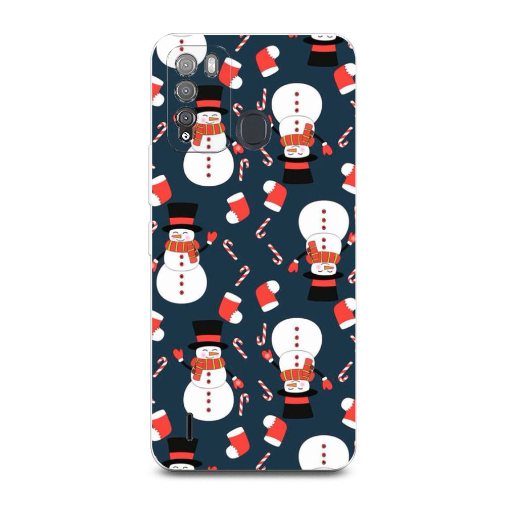 

Чехол для Itel Vision 1 Pro "Синие снеговики", Синий;белый;красный, 3200350-5