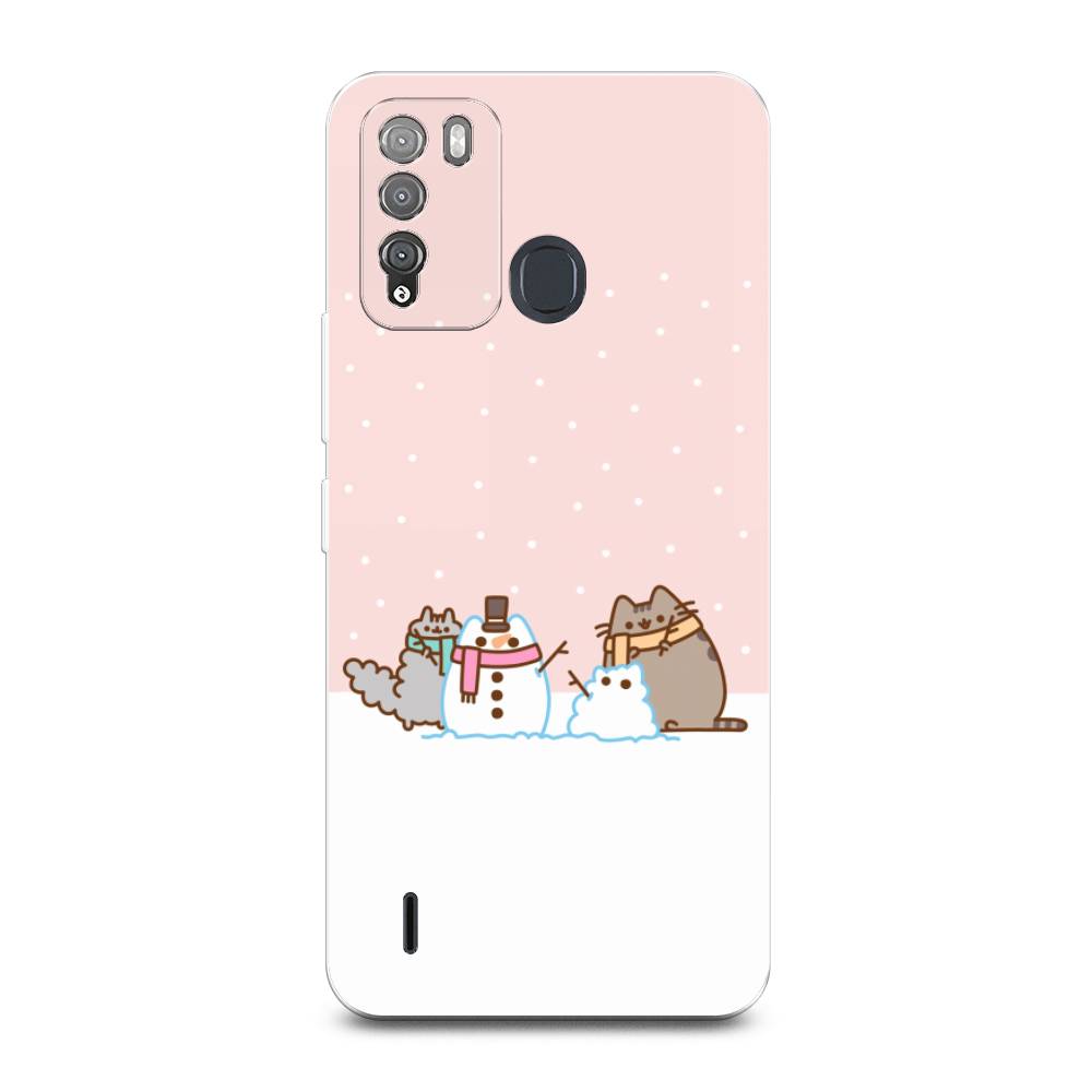

Чехол для Itel Vision 1 Pro "Котики в снегу", Розовый;белый;серый, 3200350-5
