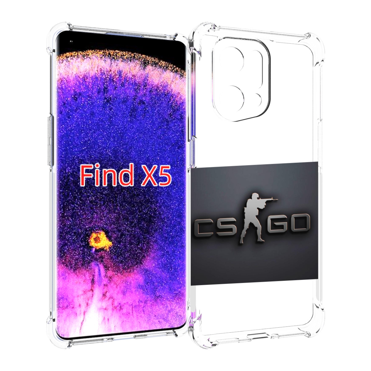 

Чехол MyPads CS go логотип мужской для Oppo Find X5, Прозрачный, Tocco