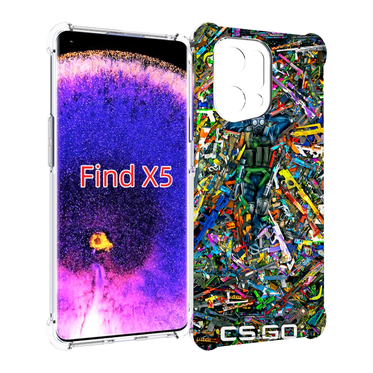 

Чехол MyPads CS GO guns skins мужской для Oppo Find X5, Прозрачный, Tocco