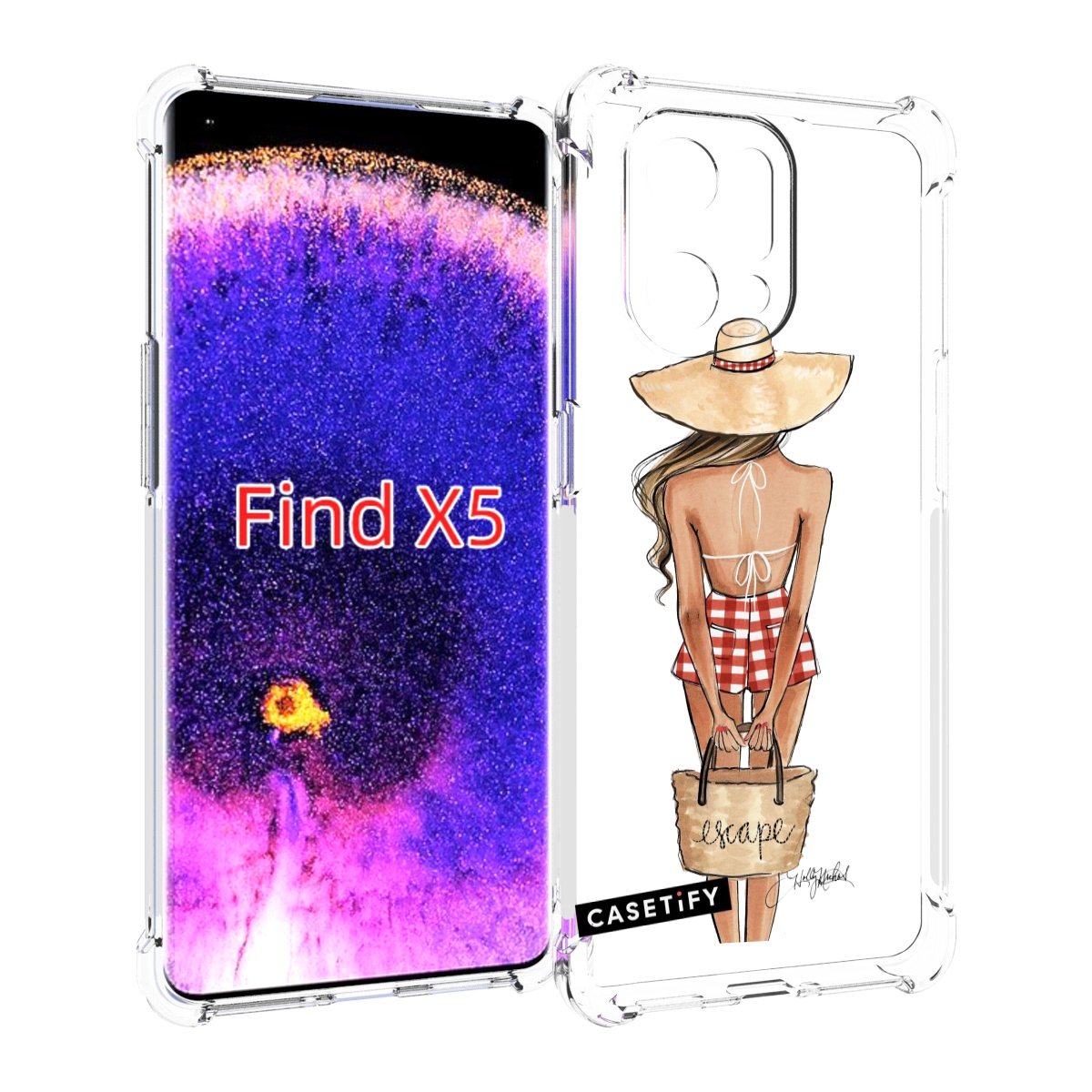 

Чехол MyPads CASETiFY женский для Oppo Find X5, Прозрачный, Tocco