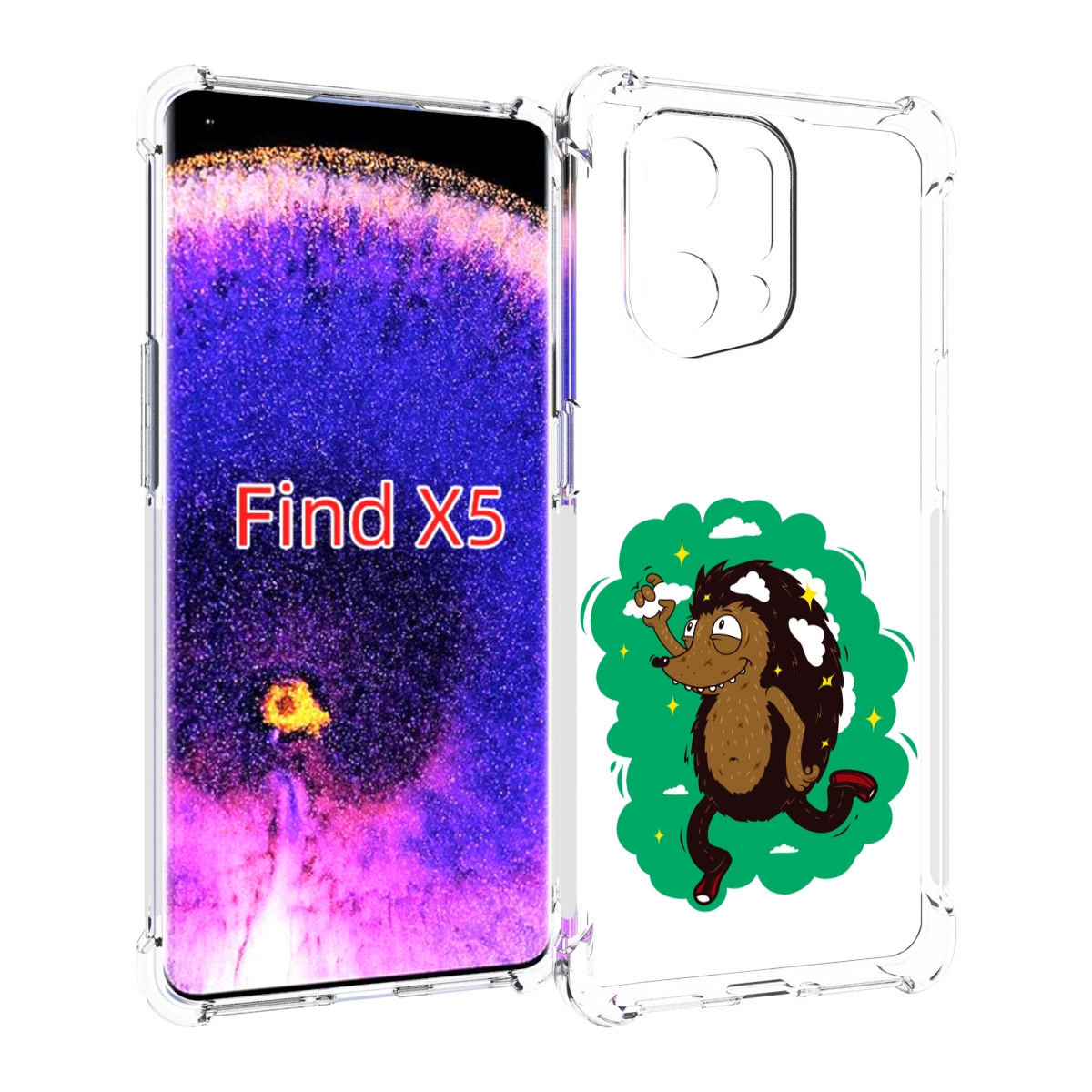Чехол MyPads Ежик в облаках для Oppo Find X5