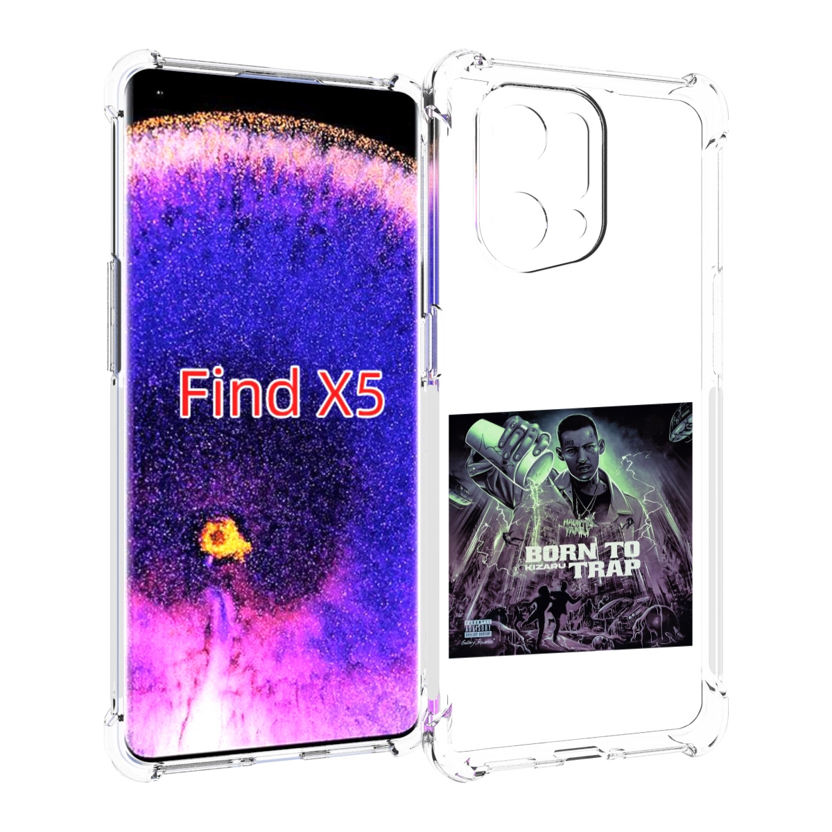 

Чехол MyPads Born to Trap Kizaru для Oppo Find X5, Прозрачный, Tocco