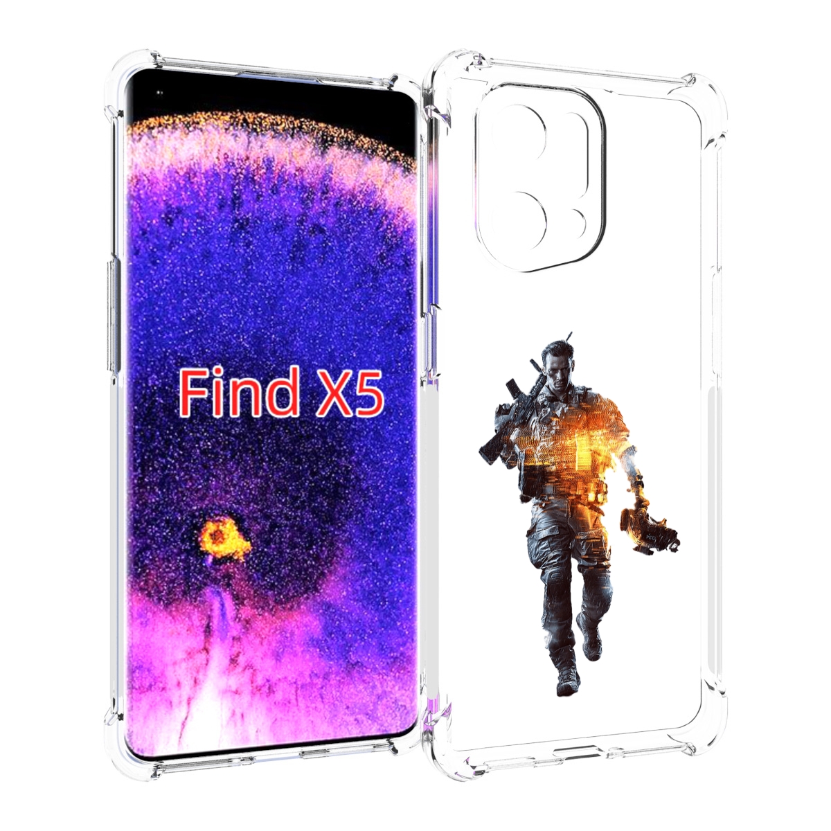 

Чехол MyPads Battlefield-4 мужской для Oppo Find X5, Прозрачный, Tocco
