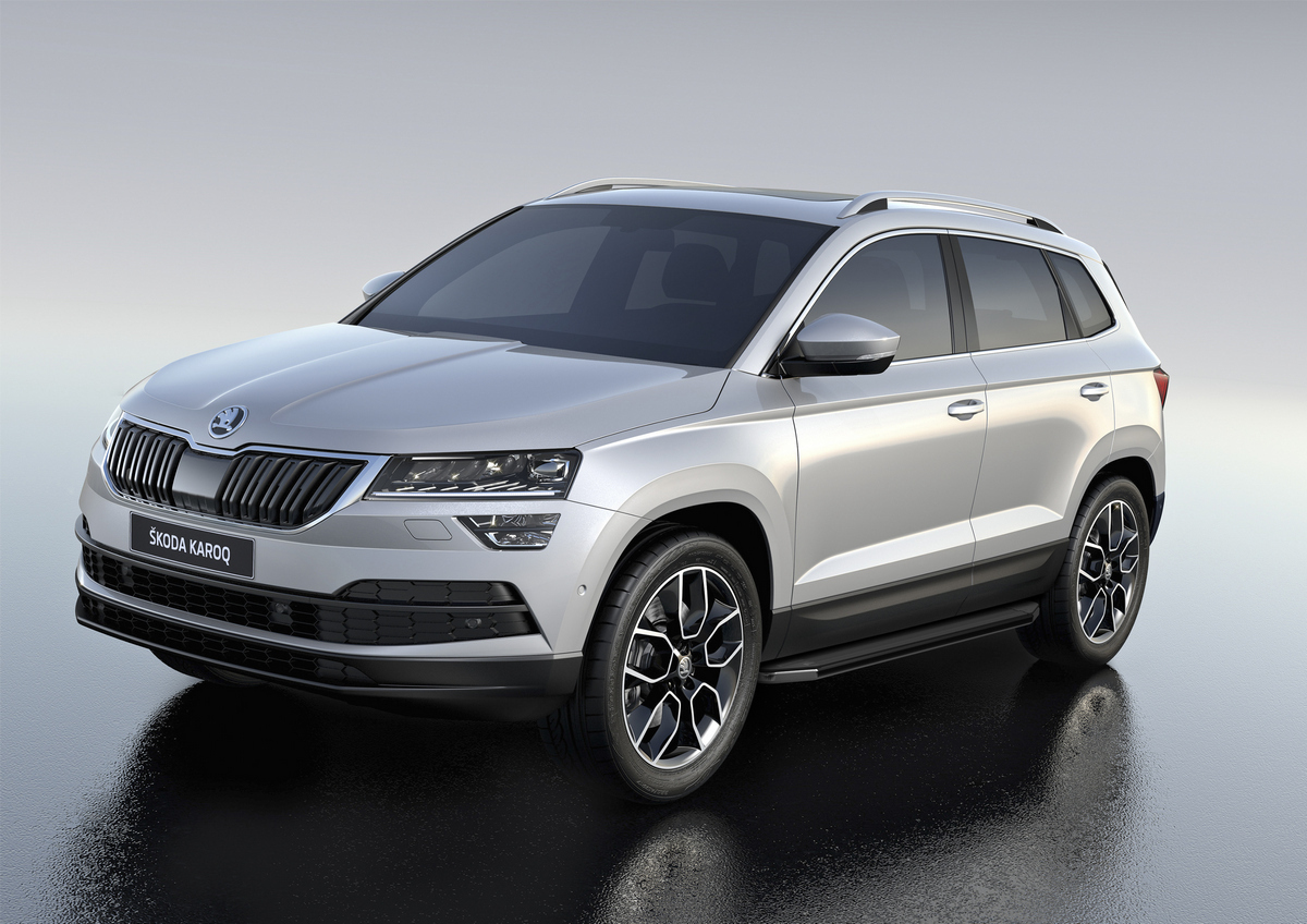 Пороги на авто Premium Rival Skoda Karoq 20-/Volkswagen Taos 21-, 180 см, A180ALP.5103.1