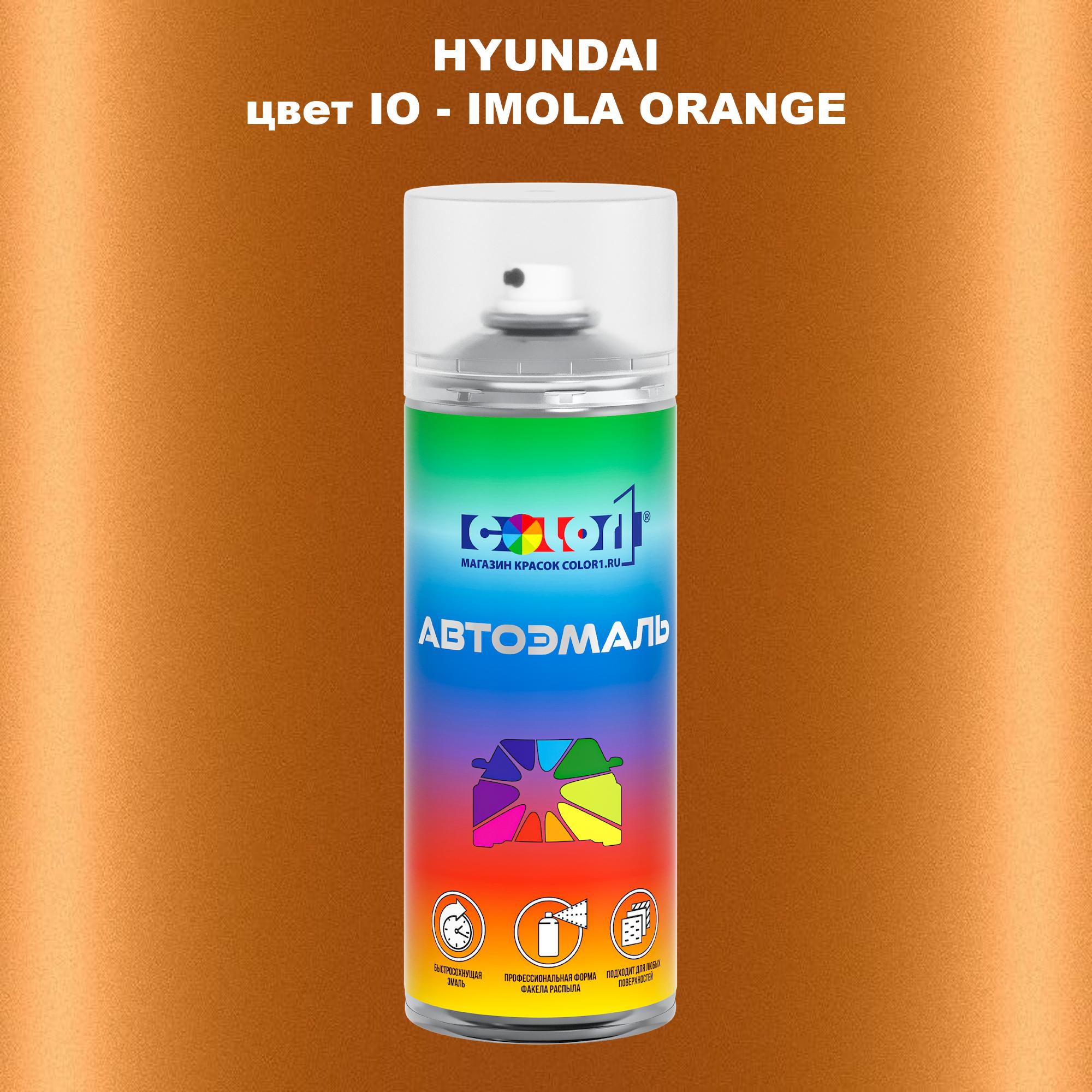 

Аэрозольная краска COLOR1 для HYUNDAI, цвет IO - IMOLA ORANGE, Прозрачный