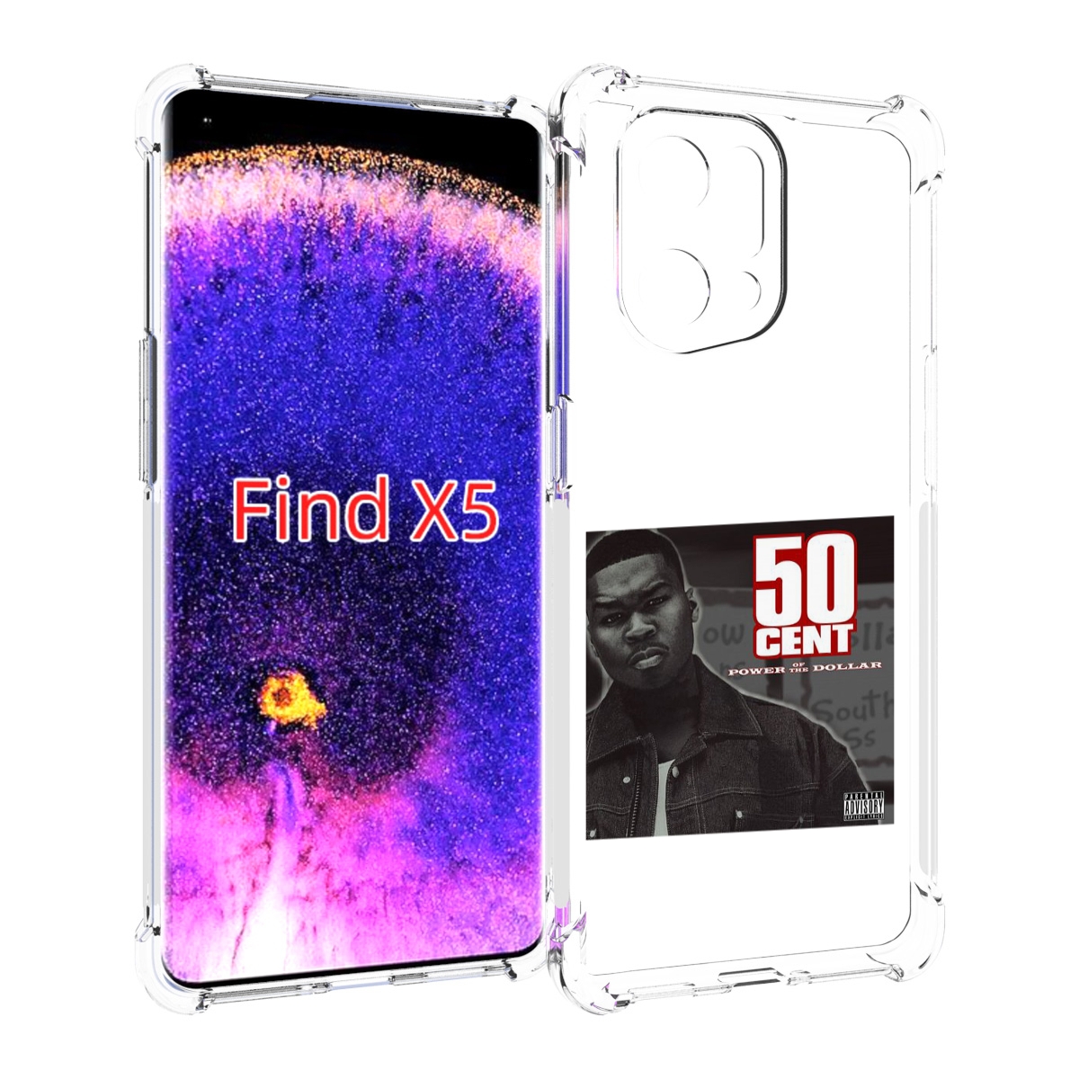 

Чехол MyPads 50 Cent - Power Of The Dollar для Oppo Find X5, Прозрачный, Tocco