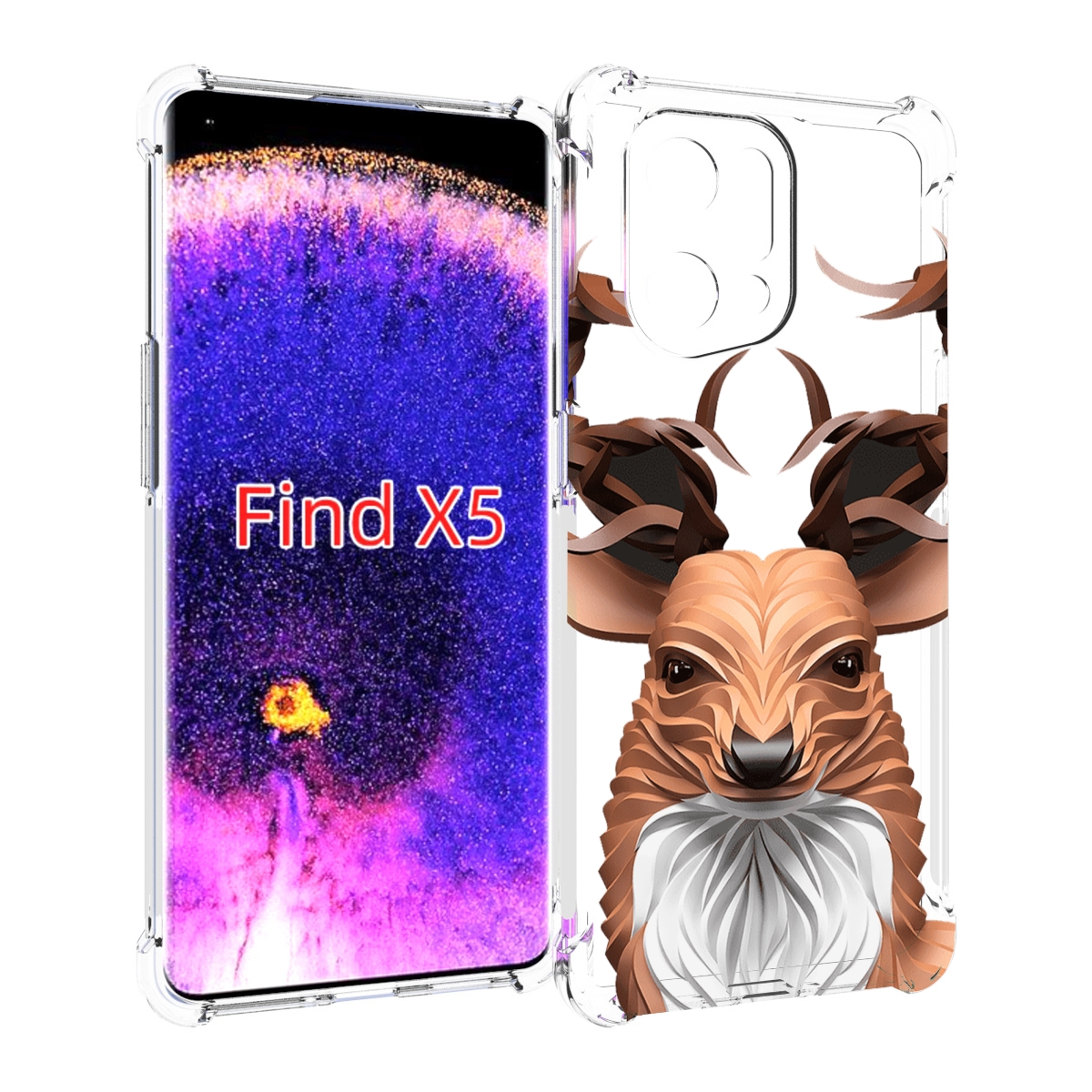 

Чехол MyPads 3D-олень для Oppo Find X5, Прозрачный, Tocco