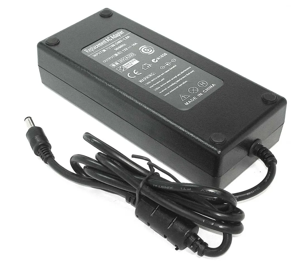 

Блок питания для монитора и телевизора LCD 12V 10A (5.5 x 2.5mm угловой)