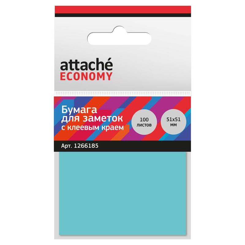

Стикеры (самоклеящийся блок) Attache Economy, 51x51мм, синий, 100 листов, 12 уп.
