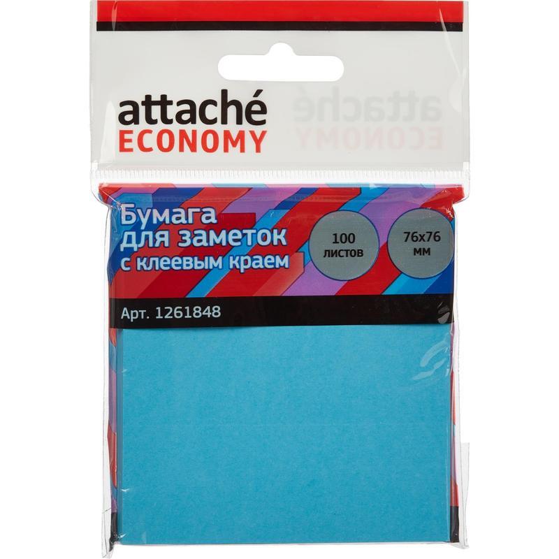 

Стикеры (самоклеящийся блок) Attache Economy, 76x76мм, синий, 100 листов, 12 уп.