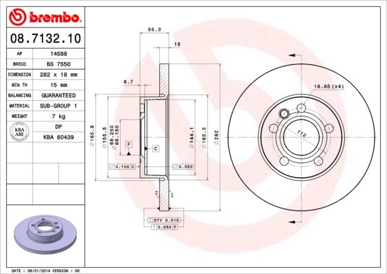 

Тормозной диск brembo 08.7132.10