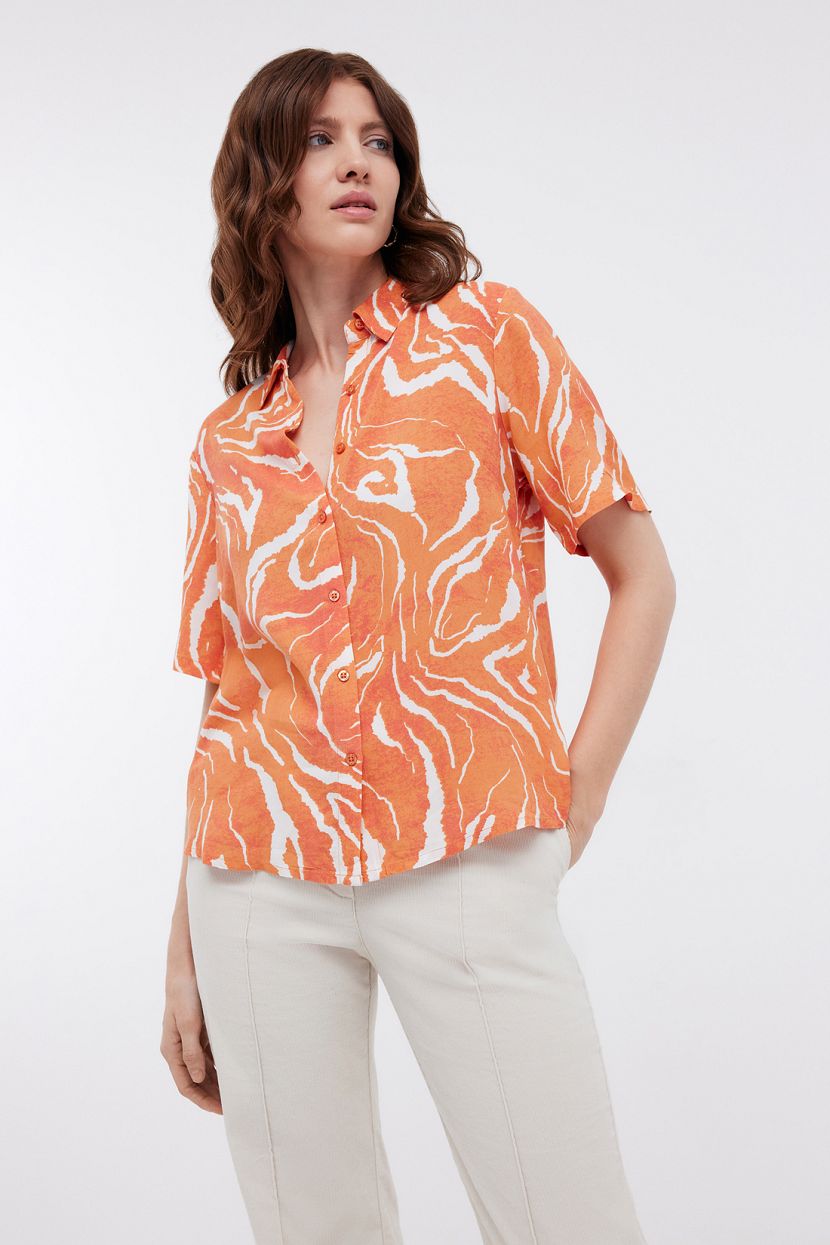 Блуза женская Baon B1924055 оранжевая XL