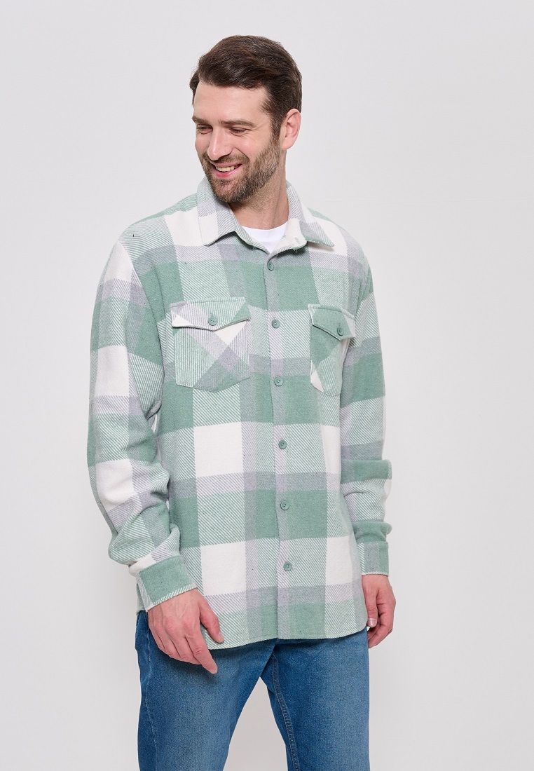 Рубашка мужская CLEO 1023 зеленая 58 RU