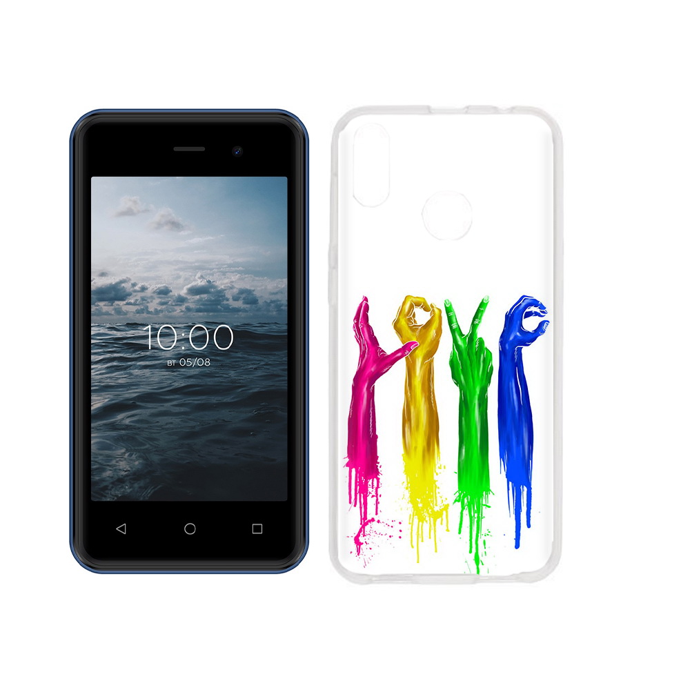 

Чехол MyPads Tocco для BQ 4030G Nice Mini яркие руки love, Прозрачный, Tocco