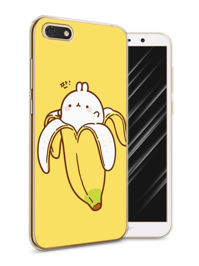 

Чехол Awog на Honor 7A "Зайчик-бананчик", Желтый;белый, 65250-2