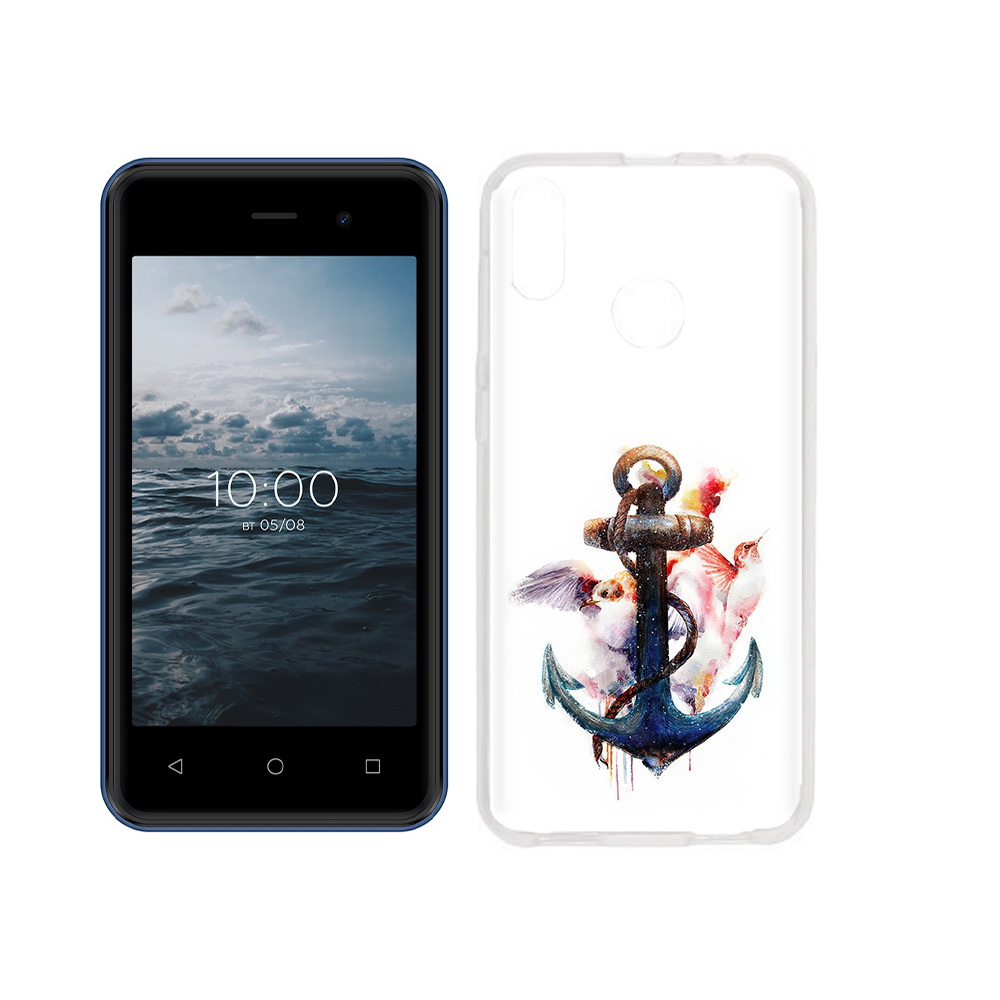 

Чехол MyPads Tocco для BQ 4030G Nice Mini якорь с птицами, Прозрачный, Tocco