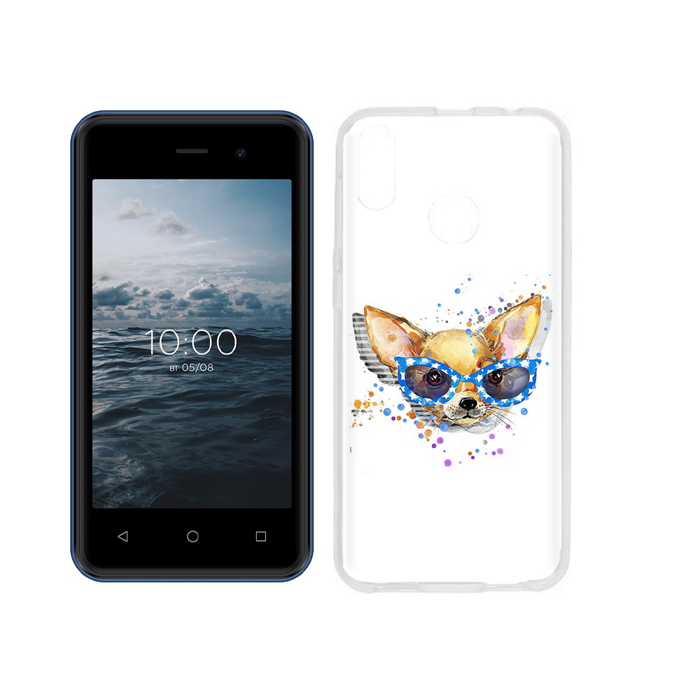 

Чехол MyPads Tocco для BQ 4030G Nice Mini чихуа-хуа в очках, Прозрачный, Tocco