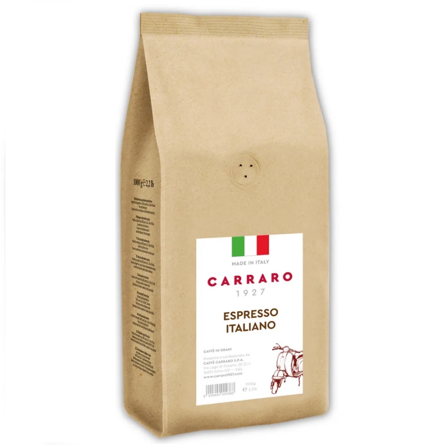 Кофе натуральный Carraro Espresso Italiano зерновой, жареный, 1 кг