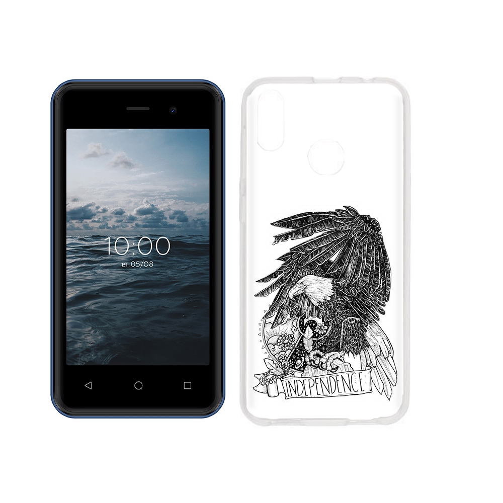 

Чехол MyPads Tocco для BQ 4030G Nice Mini черно белый сокол, Прозрачный, Tocco